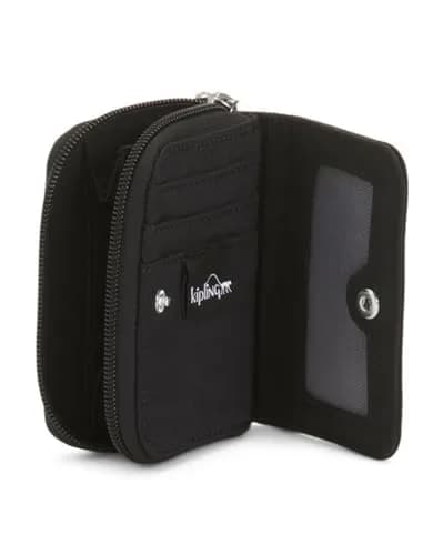 Kipling Tops Small Wallet Tonal Black 1.3cm (1'') L x 7.6cm (3'') H x 2.5cm (1'') D | Compact Nylon Travel Card Holder thumbnail 3