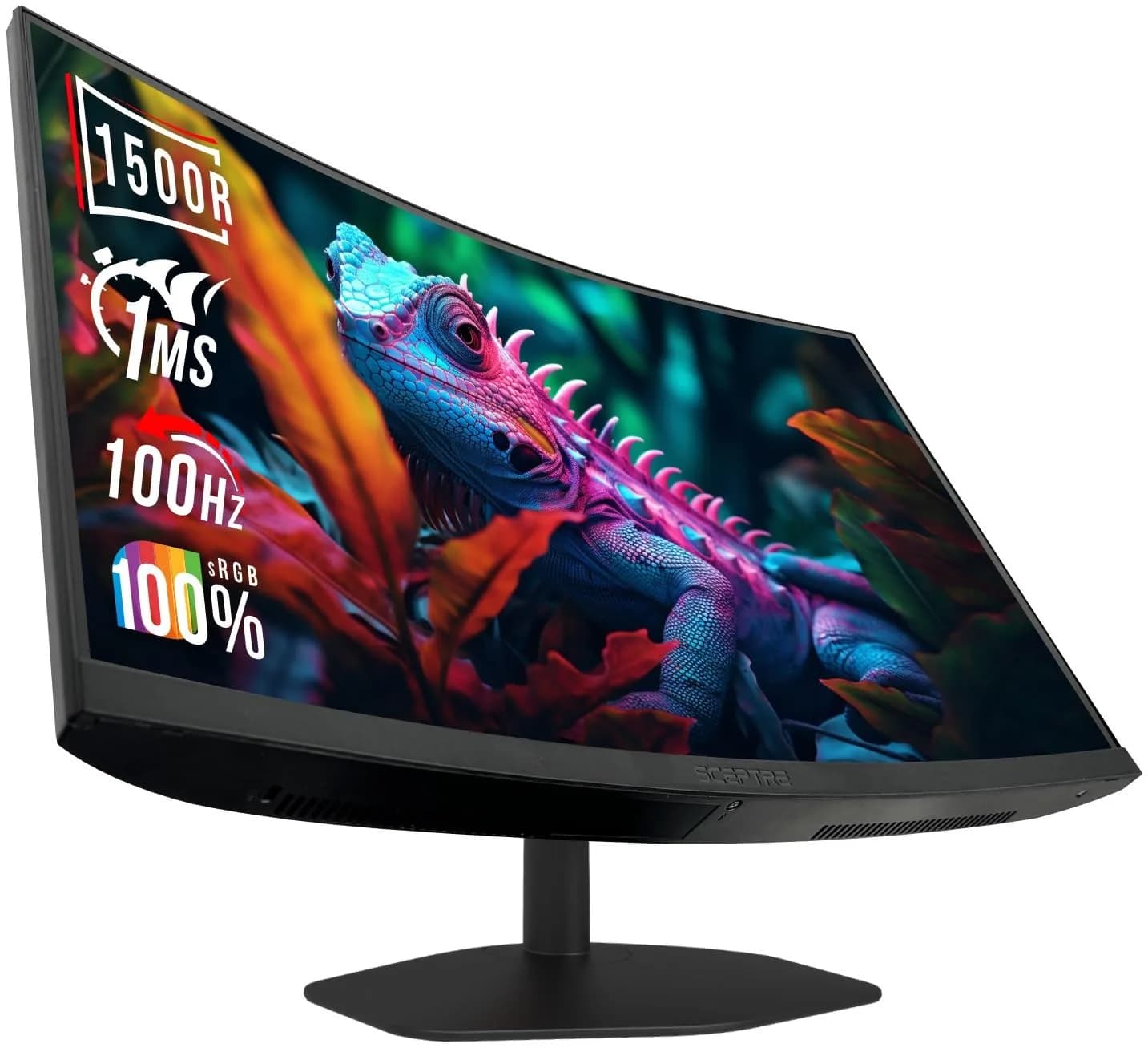 Sceptre Curved 24-inch Gaming Monitor 1ms 100Hz 1500R DisplayPort HDMI X2 Eye Care 100% sRGB Build-in Speakers, Machine Black 2025 — 24