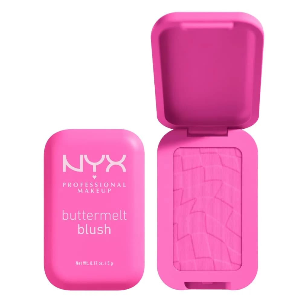 NYX PROFESSIONAL MAKEUP Buttermelt Powder Blush 0.17 oz (5g) | Vegan Formula with Mango, Almond & Shea Butters — My Butta Half
