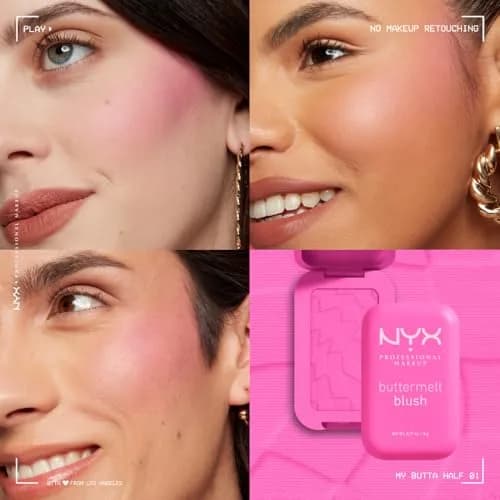 NYX PROFESSIONAL MAKEUP Buttermelt Powder Blush, My Butta Half | 5g (0.17 oz) Buildable Matte & Glowy Finish thumbnail 6