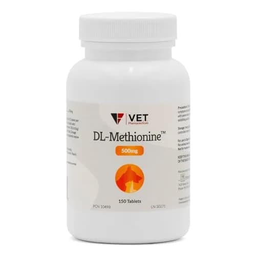 V.E.T. PHARMACEUTICALS DL Methionine Tablets 500mg | Urinary pH Support for Dogs & Cats thumbnail 1