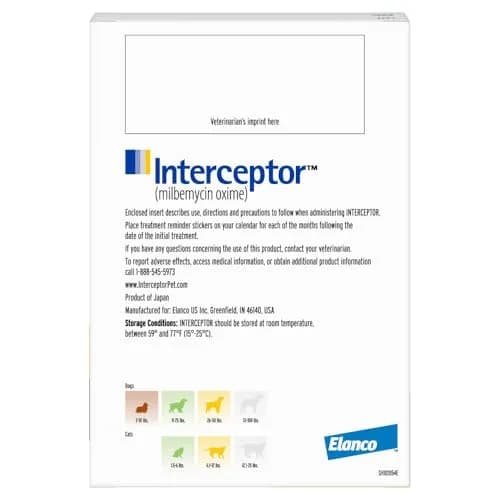 Interceptor for Dogs and Cats 26-50 lbs / 6.1-12 lbs | Heartworm & Worm Prevention thumbnail 2