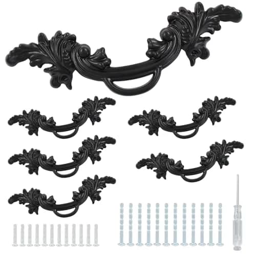 Biaungdo Vintage Cabinet Pulls Handles Black 135mm (5.31 Inch) | Retro Style Zinc Alloy Hardware thumbnail 5