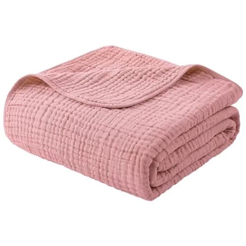 Yoofoss Muslin Blanket 60" x 80" | Organic Cotton Summer Bed & Couch Blanket thumbnail 1