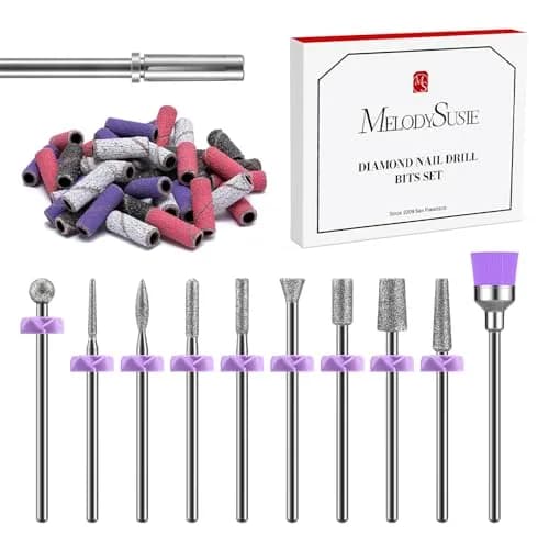 MelodySusie Diamond Nail Drill Bits Set with 40 Sanding Bands & Mandrel Bit | 50-Piece Set thumbnail 1