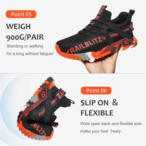 TRAILBLITZ Composite Steel Toe Shoes for Men, US Men's 11 (11 M US) | ASTM F2413-18 Certified Safety Sneakers thumbnail 6