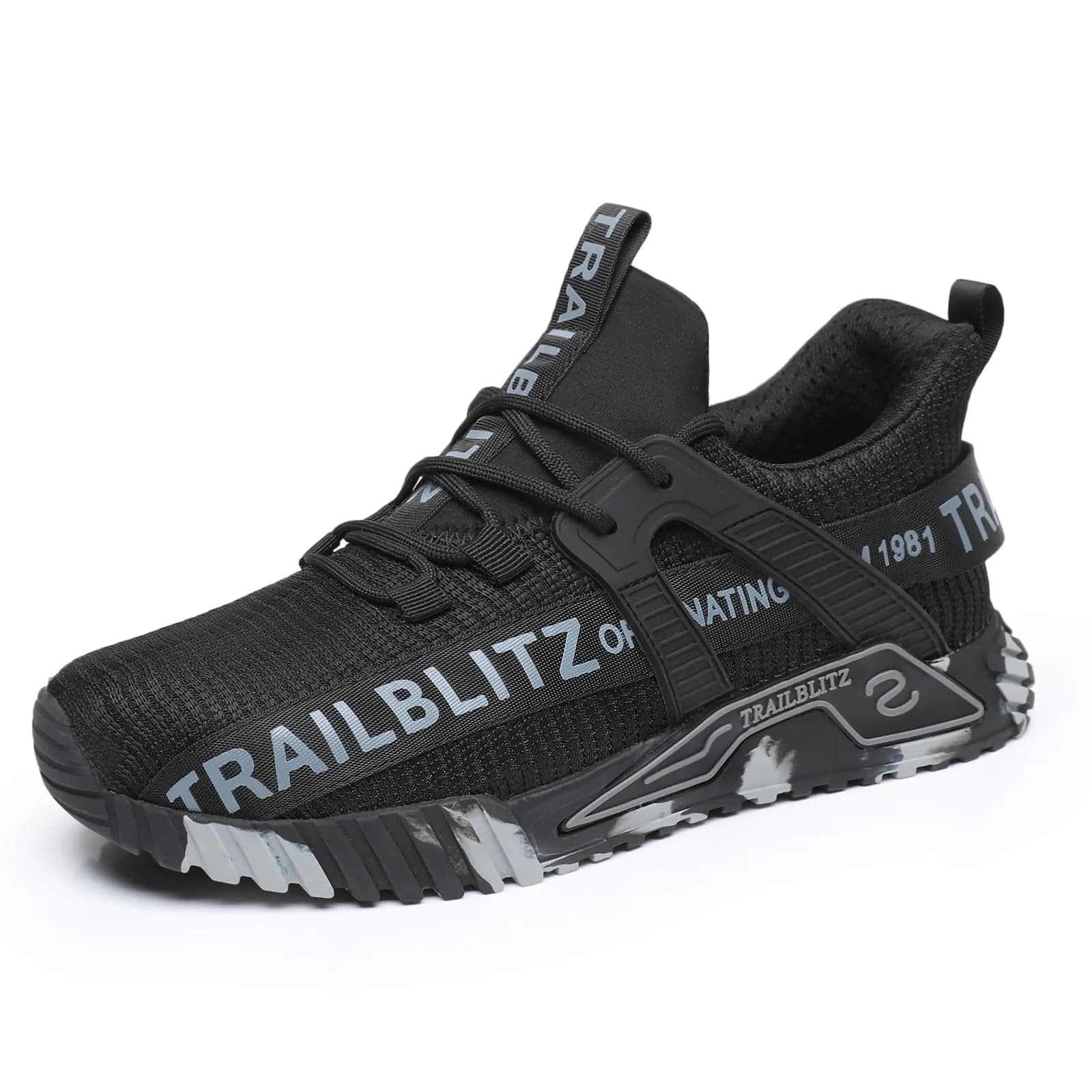 TRAILBLITZ Composite Steel Toe Shoes for Men, US Men's 11 (11 M US) | ASTM F2413-18 Certified Safety Sneakers — Black / 9