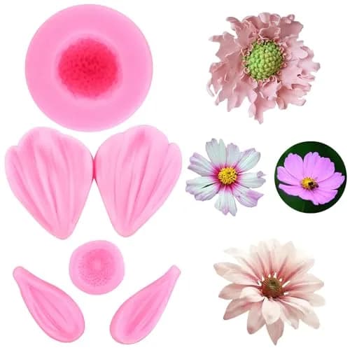 ZiXiang Daisy Flower Silicone Veined Mold Set of 3 | Food Grade Baking & Chocolate Molds thumbnail 1