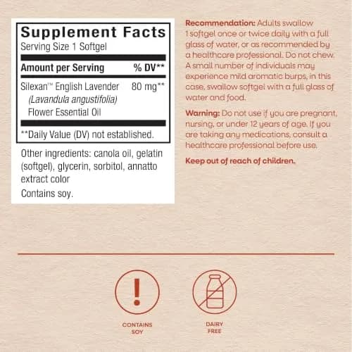 Nature's Way CalmAid Lavender Oil Supplement 90 Softgels | Clinically Studied Silexan for Calm & Stress Support thumbnail 6