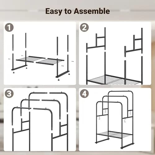 ELYKEN 3 Tier Freestanding Towel Rack with Shelf, 40" H, Black | Modern Bathroom & Poolside Organizer thumbnail 8