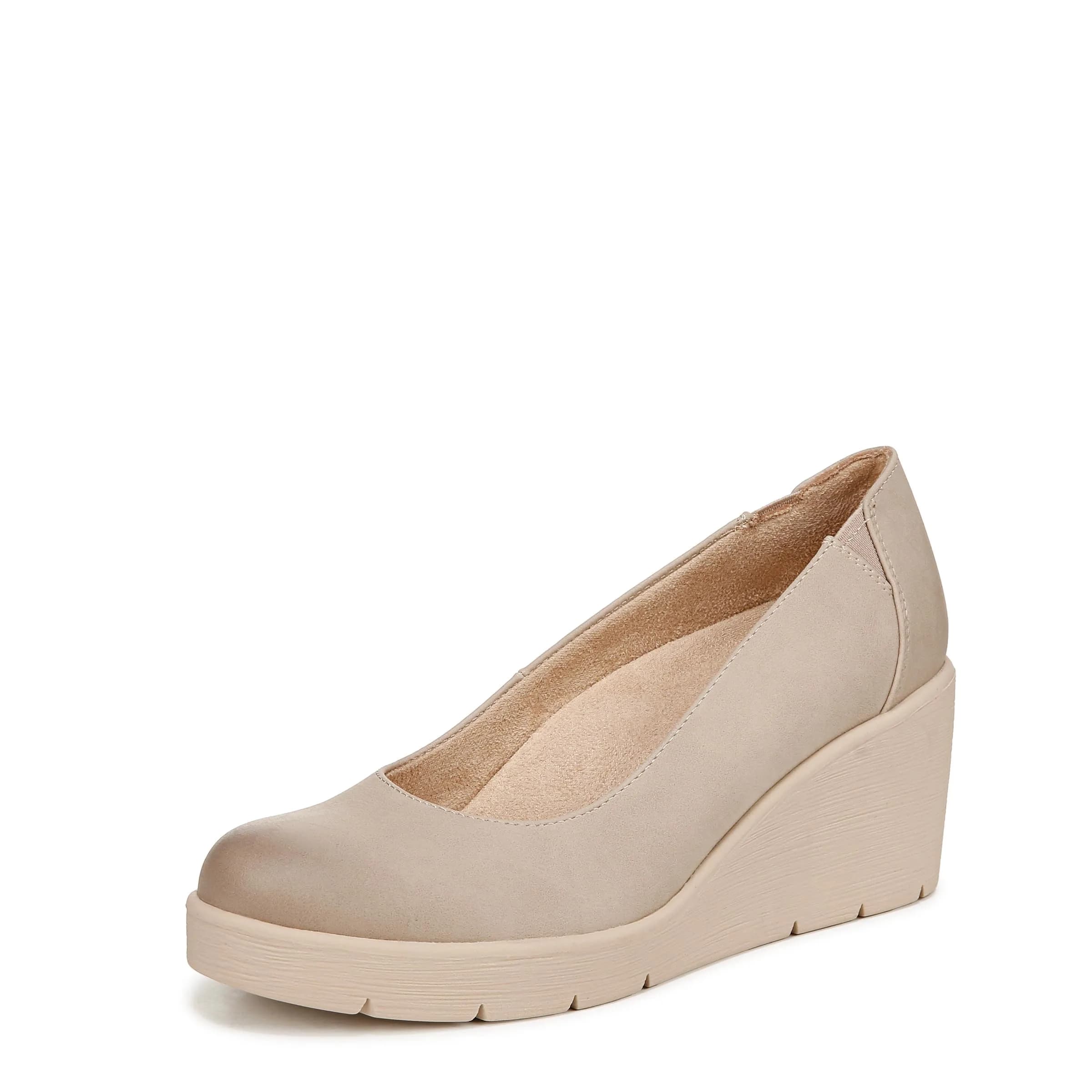Naturalizer Soul Women's About Time Wedge Casual Shoe Warm Taupe Tan 6 Wide | ContourFIT Arch Support