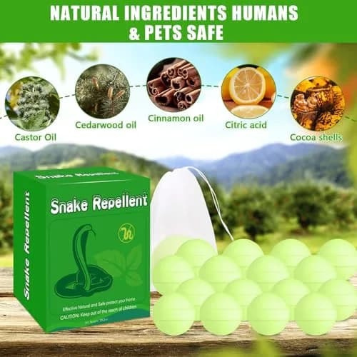 Enbabbor 24 Pc Snake Repellent Balls | Natural Yard & Indoor Snake Deterrent thumbnail 2