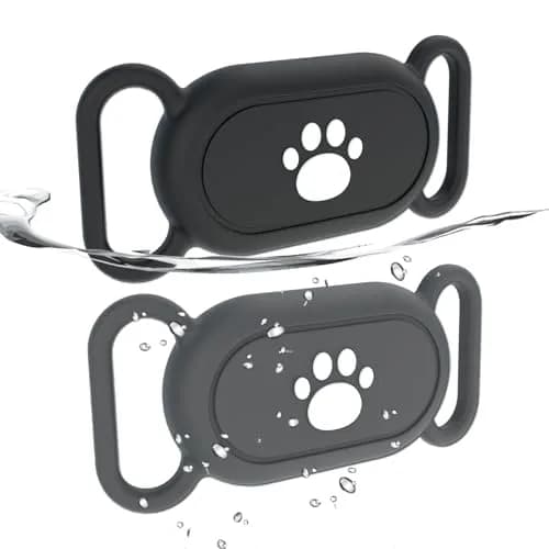 Rzttwl 2 Pack Waterproof Dog Collar Holder for Samsung Galaxy SmartTag2, Black Grey | Silicone GPS Tracker Hidden Loop Holder thumbnail 1