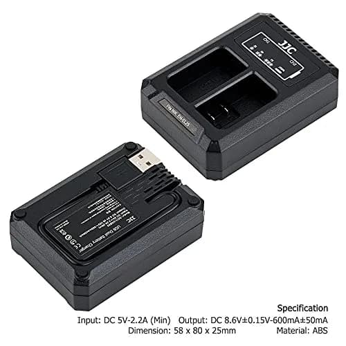 JJC EN-EL25 Battery Charger Dual Slot for Nikon Z50 II Z50 Z30 Zfc Cameras | USB Power & Overheat Protection thumbnail 2