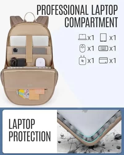 LIGHT FLIGHT Travel Backpack for Women, 17.3 inch Laptop Daypack | Water-Resistant, Large Capacity thumbnail 4