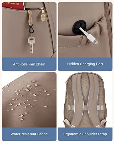LIGHT FLIGHT Travel Backpack for Women, 17.3 inch Laptop Daypack | Water-Resistant, Large Capacity thumbnail 6