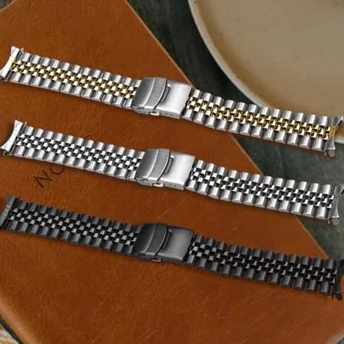 Juntan 22mm Stainless Steel Watch Band Curved Ends Tapered Metal Replacement Bracelet with Deployment Clasp thumbnail 4