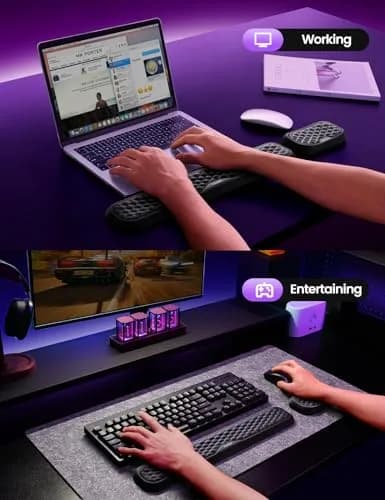 Vaydeer Wrist Rest for Keyboard and Mouse | Ergonomic Memory Foam Support Pad, Gray thumbnail 6