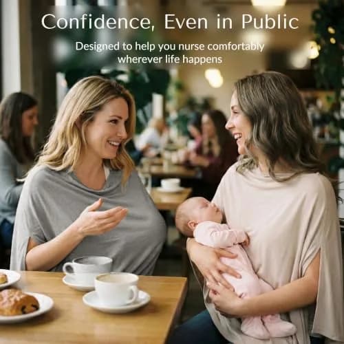 Konssy Rayon Made from Bamboo Nursing Cover for Breastfeeding | Soft, Breathable, Wearable Poncho with 360° Privacy thumbnail 6
