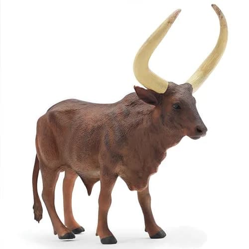 Gemini&Genius Longhorn Cow Farm Animal Figurine | Durable Wild Ox Model for Kids & Collectors thumbnail 5