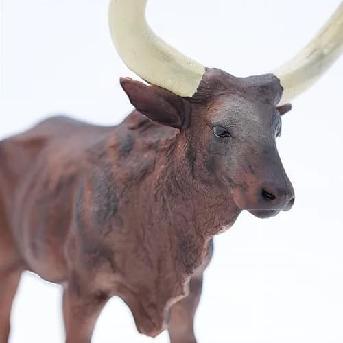 Gemini&Genius Longhorn Cow Farm Animal Figurine | Durable Wild Ox Model for Kids & Collectors thumbnail 7