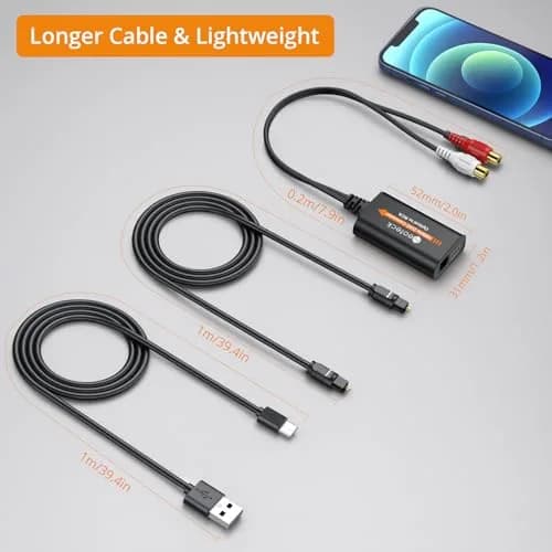 Neoteck Optical to RCA DAC Converter with Amplifier 192kHz SPDIF to Analog Audio Cable | Stereo Output thumbnail 6
