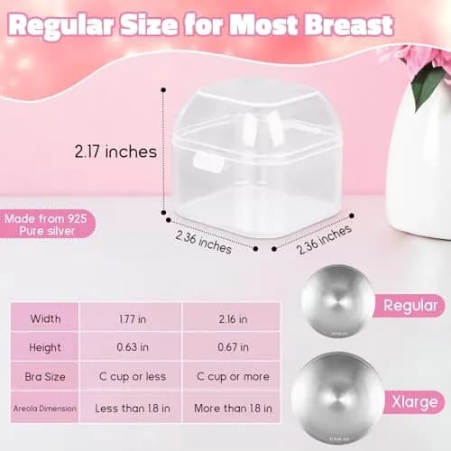 FATI Silver Nursing Cups XL | 925 Sterling Silver for Sore Nipple Relief thumbnail 5