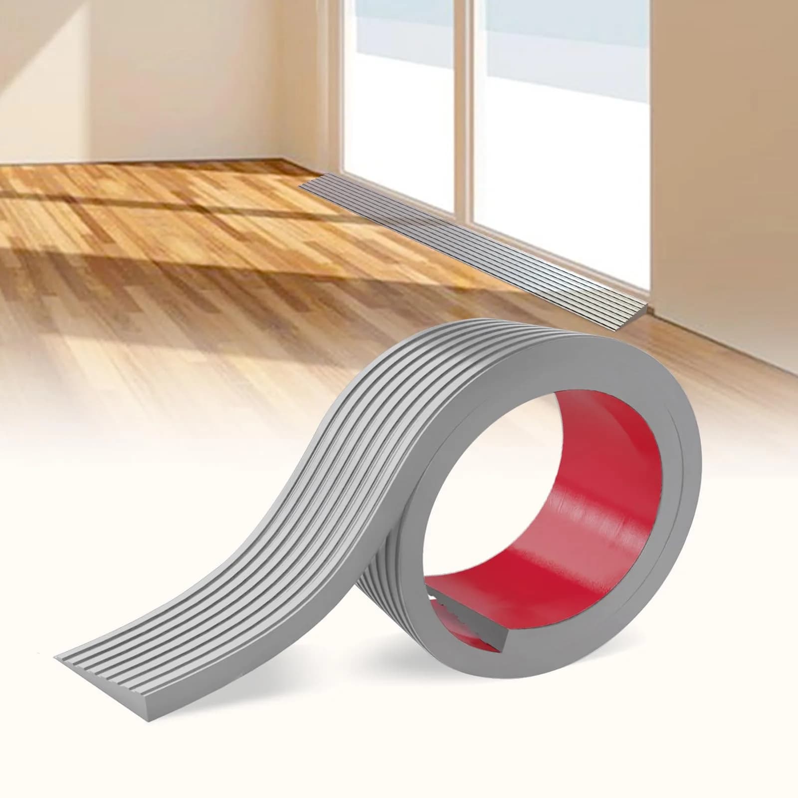 Boiarc Threshold Ramps for Doorways 3/8'' Rise-3.3Ft Long | Rubber Non-slip Threshold Strip — Gray / 3/8'' Rise-6.6Ft Long
