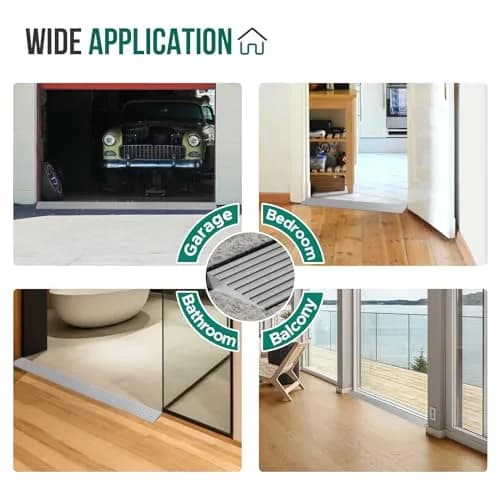Boiarc Threshold Ramps for Doorways 3/8'' Rise-6.6Ft Long | Rubber Non-slip Threshold Strip thumbnail 5