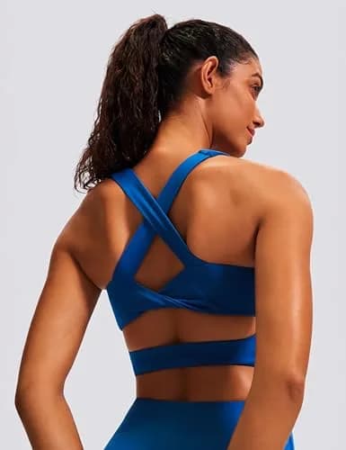 JOYSPELS Criss-Cross Sports Bra 75% Nylon, 25% Spandex | Soft, Supportive, Moisture-Wicking thumbnail 4