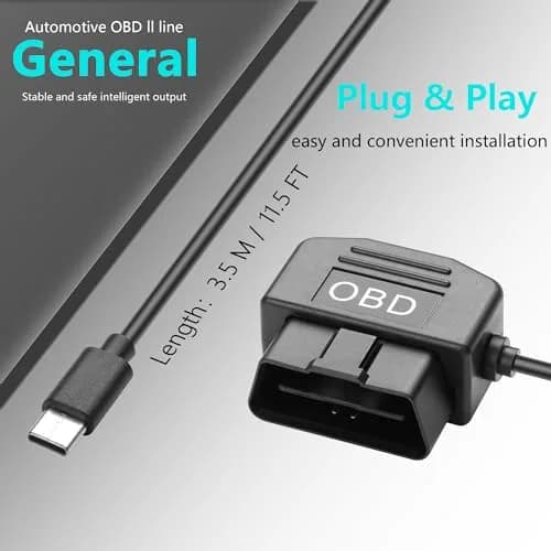CERRXIAN OBD Power Cable for Dash Camera 3.5M | 24-Hour Surveillance with Low Voltage Protection thumbnail 6
