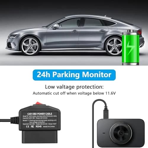 CERRXIAN OBD Power Cable for Dash Camera 3.5M | 24-Hour Surveillance with Low Voltage Protection thumbnail 4