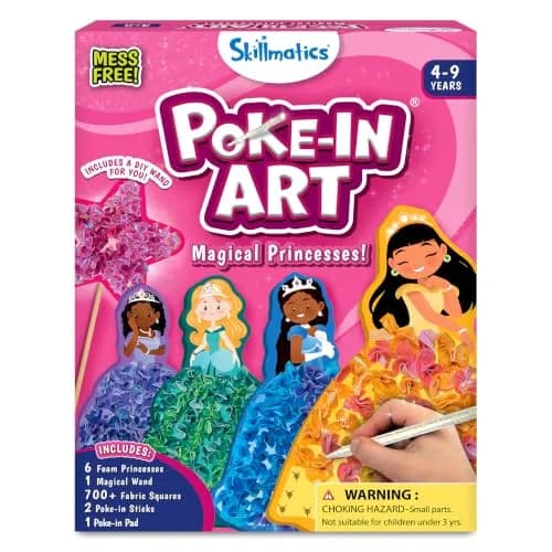 Skillmatics Poke-in Art Magical Princesses Wood Craft Kit | Mess-Free Fun for Ages 4-9 thumbnail 1