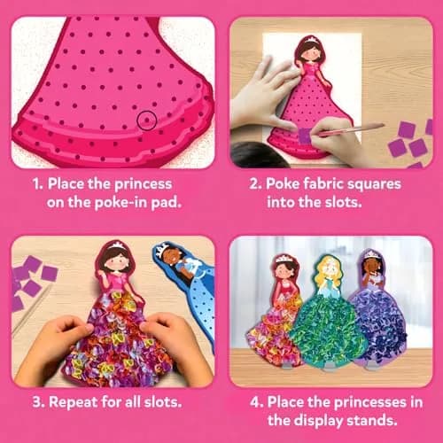 Skillmatics Poke-in Art Magical Princesses Wood Craft Kit | Mess-Free Fun for Ages 4-9 thumbnail 4