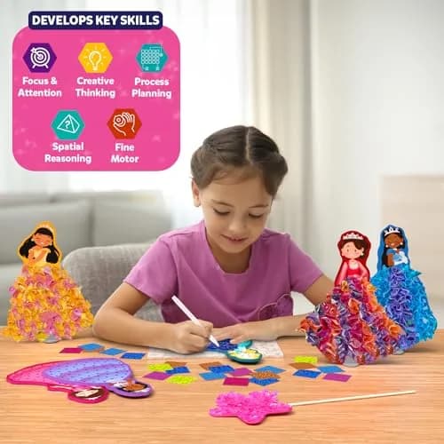Skillmatics Poke-in Art Magical Princesses Wood Craft Kit | Mess-Free Fun for Ages 4-9 thumbnail 7