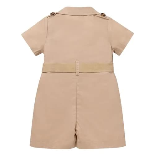 ODASDO Safari Outfit for Baby Girls Boys 1st Birthday Party Cake Smash Toddlers Zookeeper Suit Kids Jungle Forest Adventure Clothes Khaki Short Sleeve Jumpsuit Belt Bodysuit with Hat Khaki 2-3T thumbnail 3