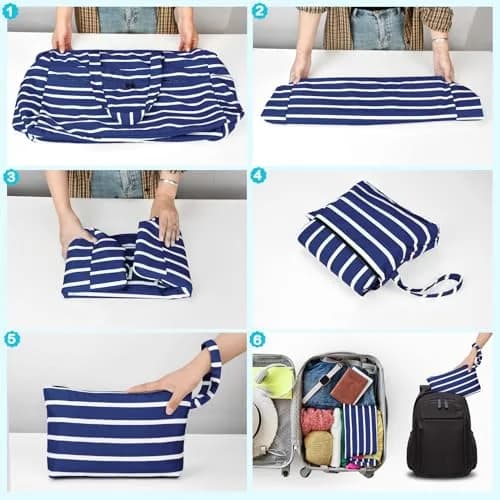 HUANLANG Extra Large Waterproof Beach Bag with Zipper Wet Pocket | 50L Capacity for Women & Men thumbnail 8
