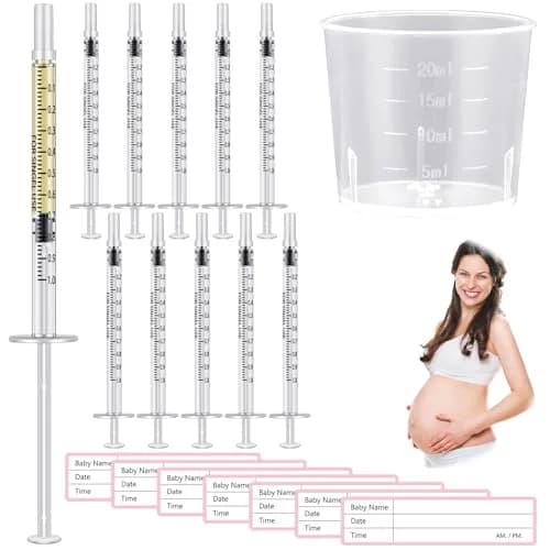 TrelaCo 1ml Colostrum Syringe Collection Kit with 20ml Cup & Stickers | Sterile, Needle-Free, 50-Count thumbnail 1