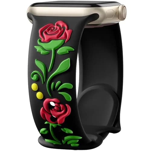 Wepro Floral Embossed Silicone Band for Apple Watch 38mm 40mm 41mm 42mm 44mm 45mm 46mm 49mm | Compatible with All Series thumbnail 1
