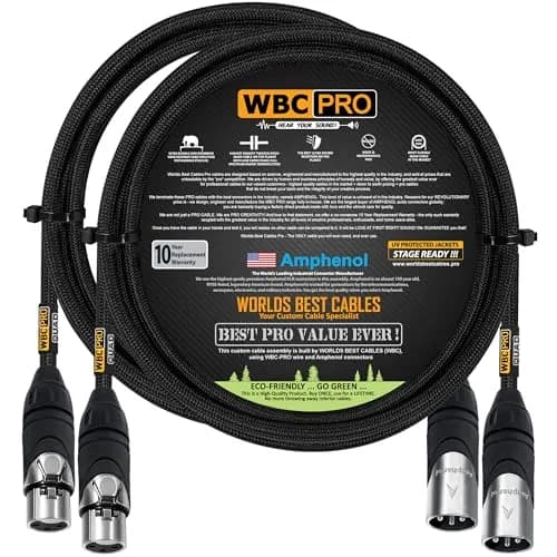 WORLDS BEST CABLES WBC-PRO-QUAD 6 Foot Microphone XLR Cable | Ultra Silent & Flexible, Professional Grade thumbnail 1