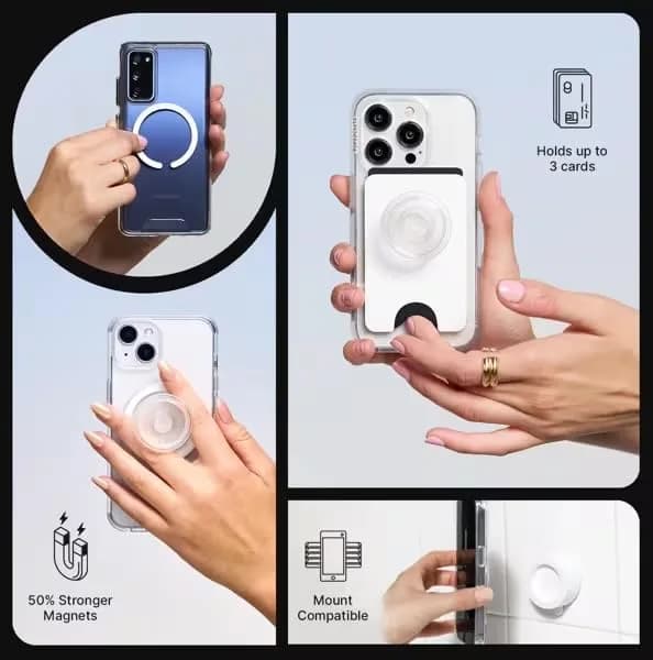 PopSockets Phone Grip for MagSafe 1 Count | Magnetic Stand & Grip, Clay Speckle thumbnail 6