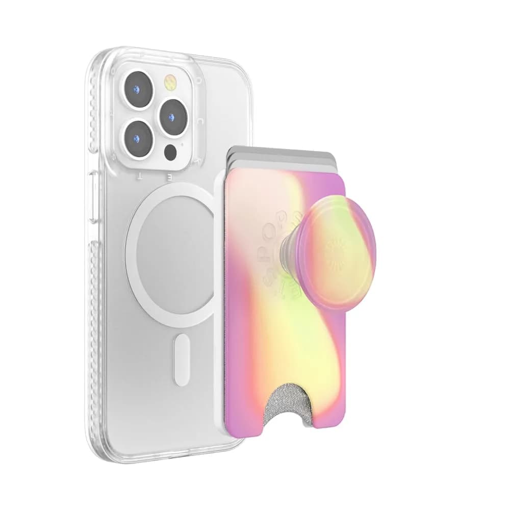 PopSockets Phone Wallet for MagSafe with Grip- Aurange | Slim Magnetic Wallet with Card Holder - main product image