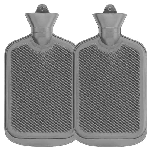 SteadMax 2 Pack Hot Water Bottles 2L | Natural Rubber Pain Relief Heat Therapy thumbnail 1