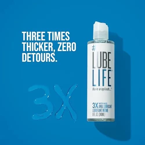 LubeLife 3X Anal Water-Based Lubricant 240ml (8 Fl Oz) | Extra Thick Glide for Anal Play thumbnail 8