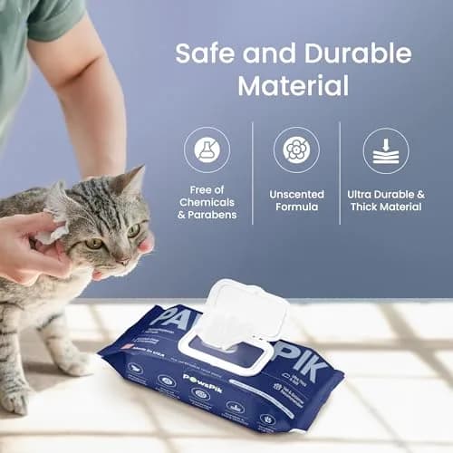 PAWSPIK Premium Pet Wipes for Dogs & Cats, Large 400 Count | Hypoallergenic, Unscented, Made in USA thumbnail 4