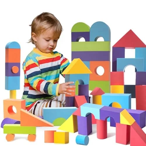 CRAFTY HAPPITOYS 34 Large Foam Blocks for Toddlers | Soft Building Set for Kids thumbnail 1