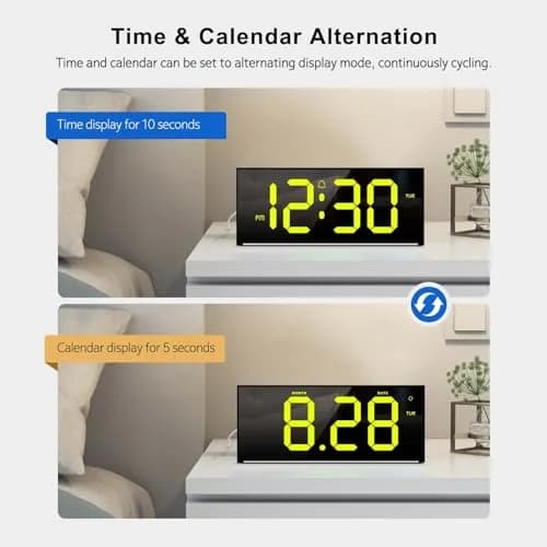 Abovsare Digital Wall Clock Large Display 13" | RGB Colors, Night Light, Remote Control thumbnail 4