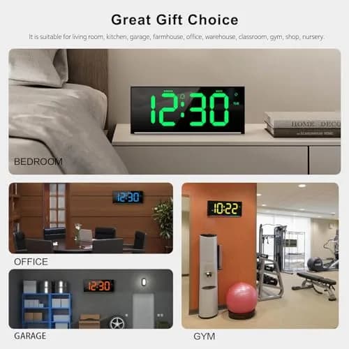 Abovsare Digital Wall Clock Large Display 13" | RGB Colors, Night Light, Remote Control thumbnail 6