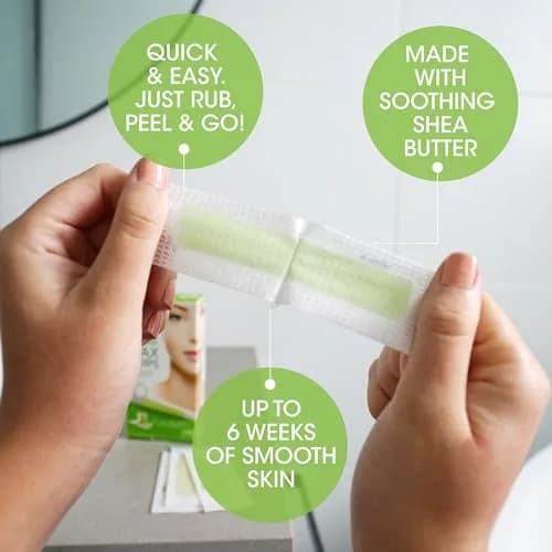 Nad's Facial (48 Strips) & Body (24 Strips) Wax Hair Removal Kits | Natural Beeswax Formula thumbnail 3