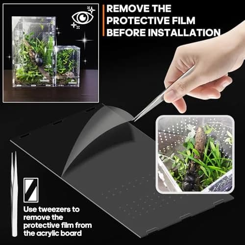 MYGIIKAKA Acrylic Jumping Spider Enclosure - Insect Terrarium for Spiders, Mantises, Tarantulas & Frogs | 37cm x 19cm x 20cm (14.6" x 7.7" x 8.1") thumbnail 3